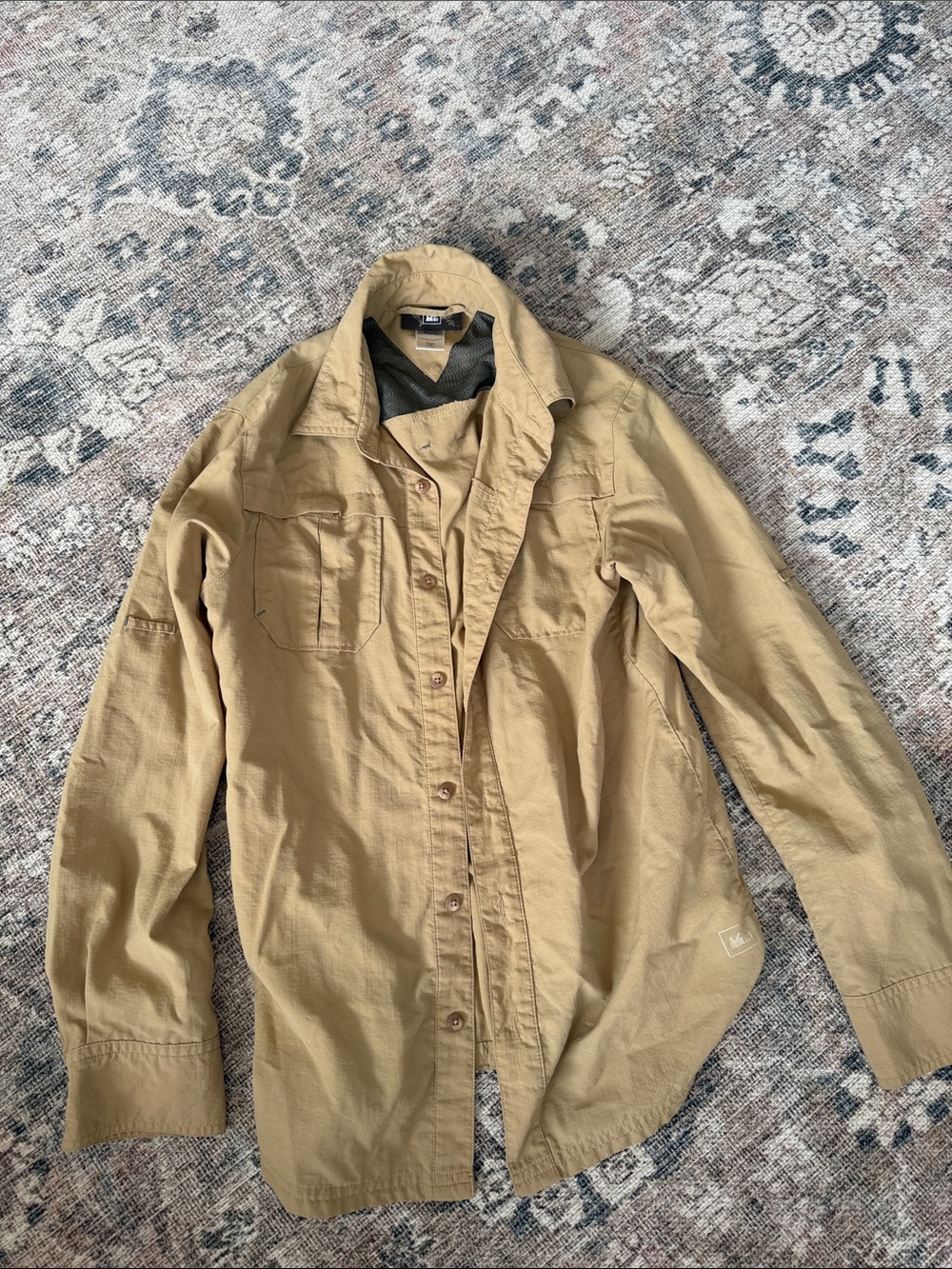 REI Boys Light Khaki fishing/shield shirt